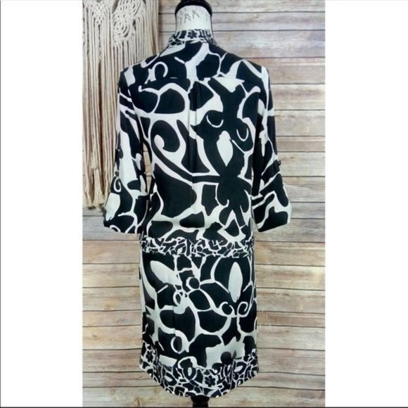 Diane Von Furstenberg | Floral Print Silk Drawstring Cuffed Sleeve Midi Dress - Picture 5 of 8